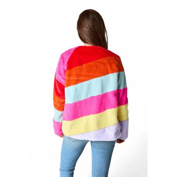 NEW BUDDYLOVE happy faux fur jacket in morning sky - Picture 3 of 3